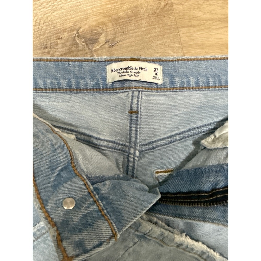 Abercrombie & Fitch (Light Blue) The Ankle Straight Jeans Womens 27/4R - Picture 3 of 5